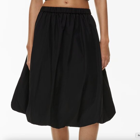 Aritzia Sunday Best Bubbly Cotton Poplin Bubble Midi Skirt Black Size Medium - Picture 1 of 10
